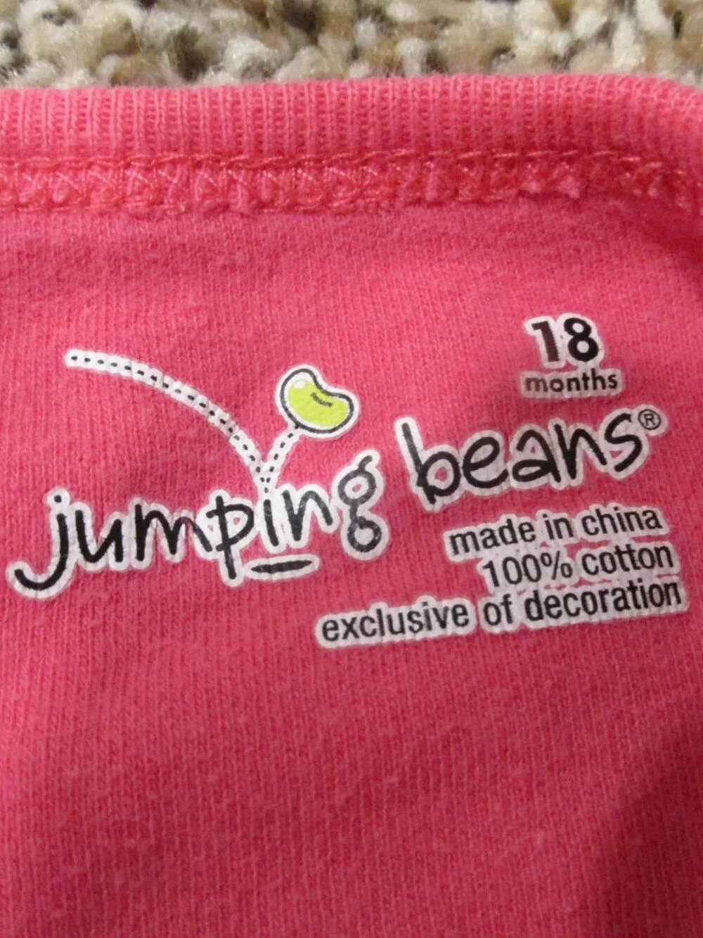 Jumping Beans 1 Pc Bodysuit Onesie Girls Size 18M Pink Long Sleeve Love Birds